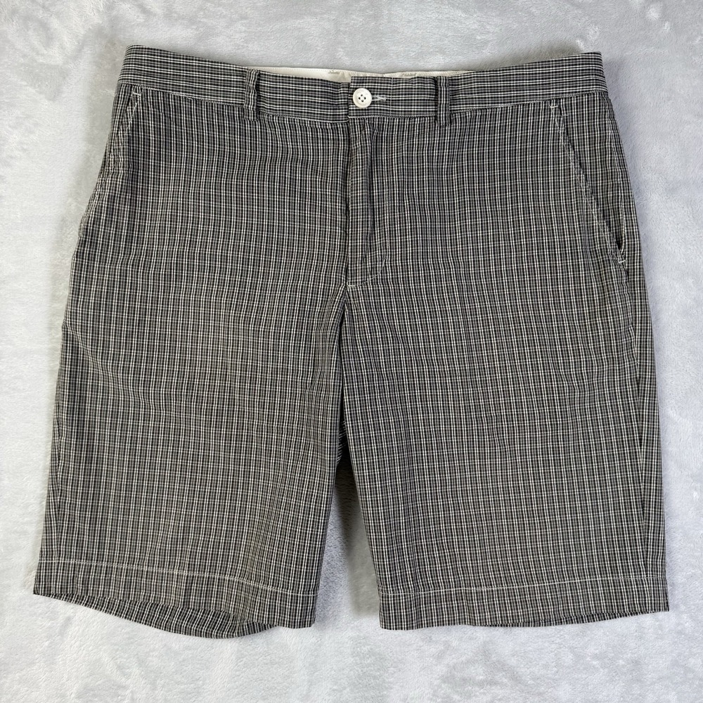 Vince Men's Shorts Size 34 Brown FLAW* Golf Preppy Casual Checkered Cotton